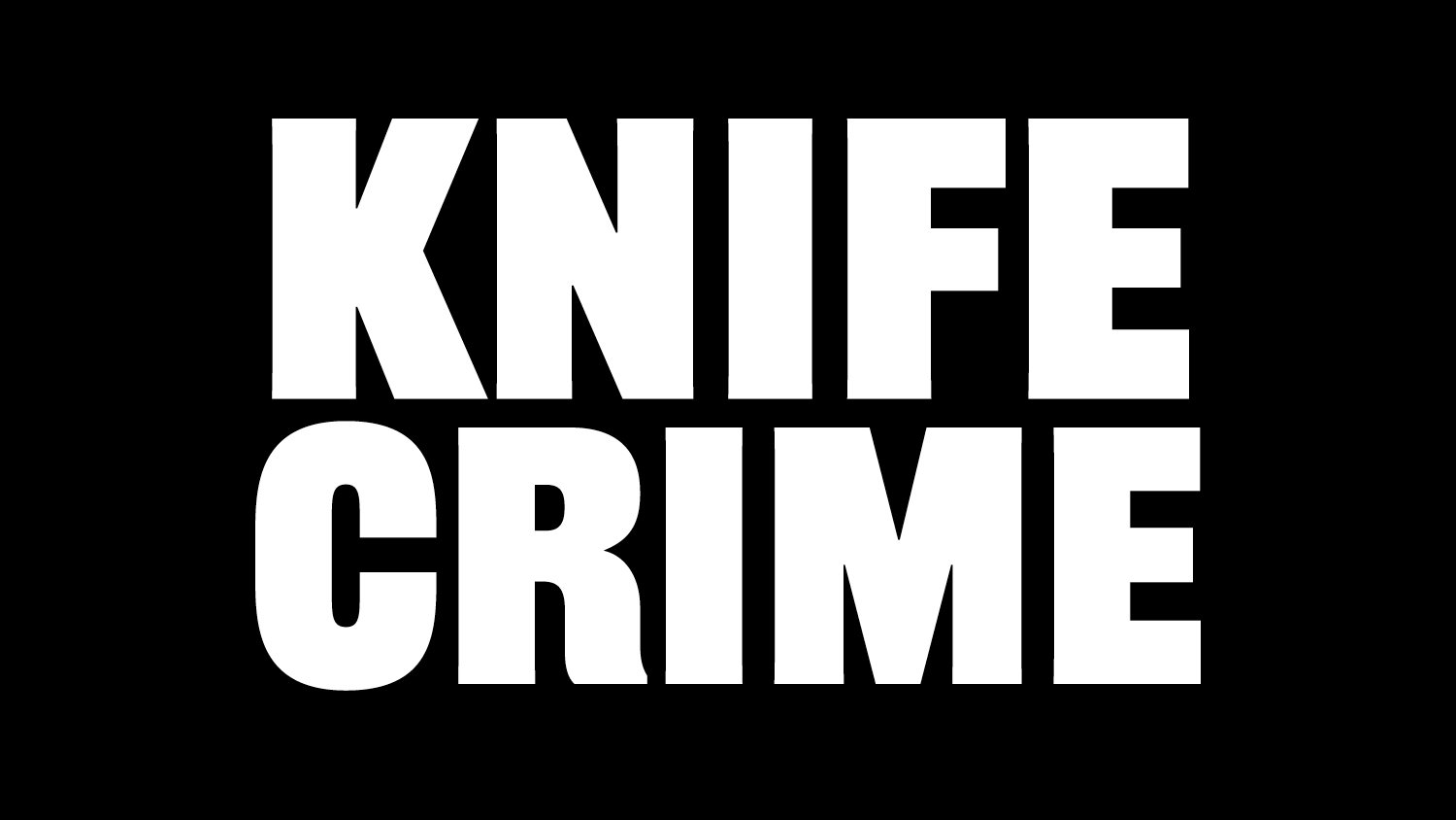 The words Knife Crime in white writing with a black background