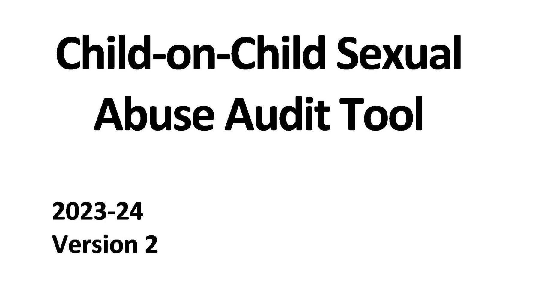 KSCMP Child on child abuse evaluate your school toolkit