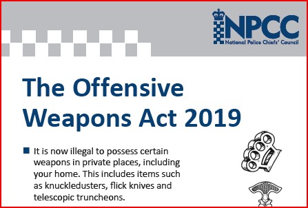 Offences Weapons Act 2019 info poster